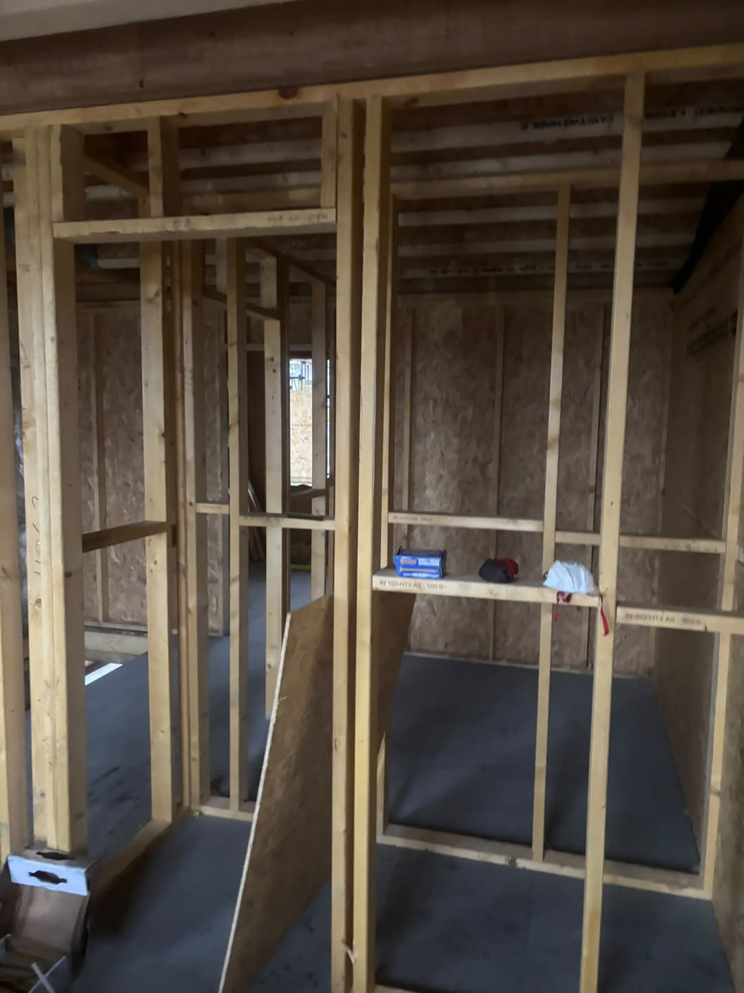 Internal timber wall framing