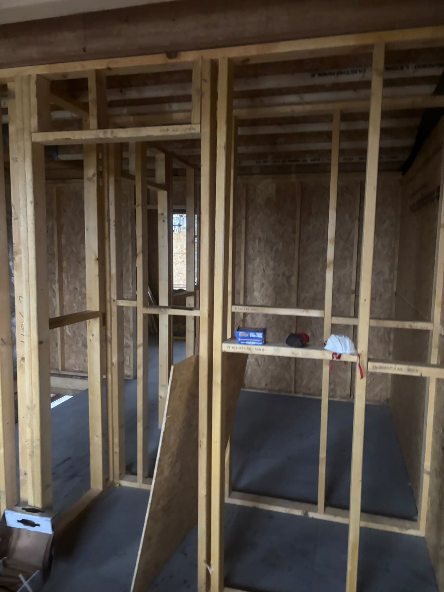 Internal timber wall framing